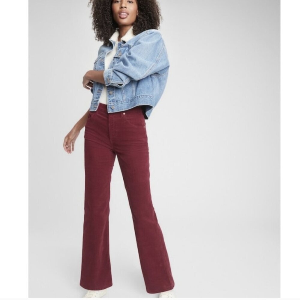 GAP Women's Boot Cut Pants in Burgundy